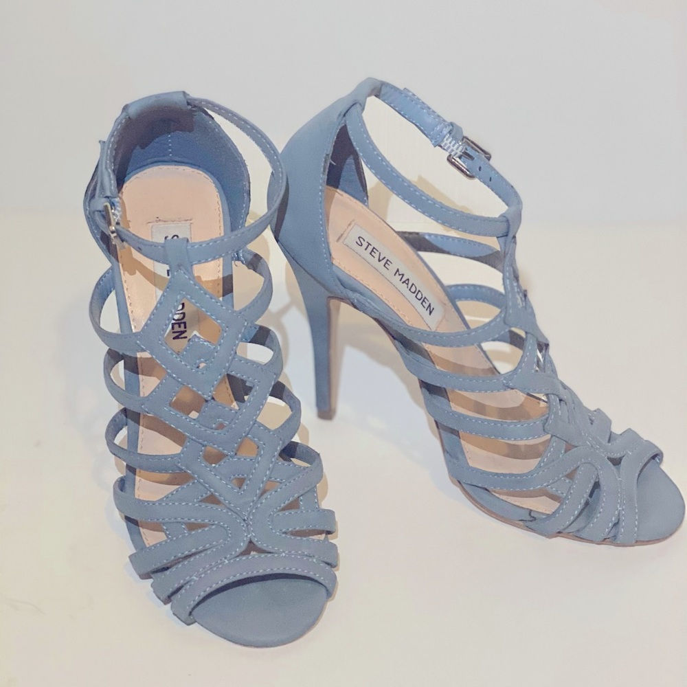 Steve Madden Blue Heeled Sandal 5.5